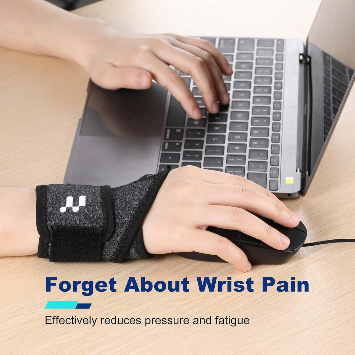 Wrist Brace with Soft Thumb Opening for Mild Carpal Tunnel Relief Tendonitis Arthritis Sprains (Not for Thumb), Compression Wrist Brace for Left Hand, Adjustable Wrist Support Wrap, 1 Unit