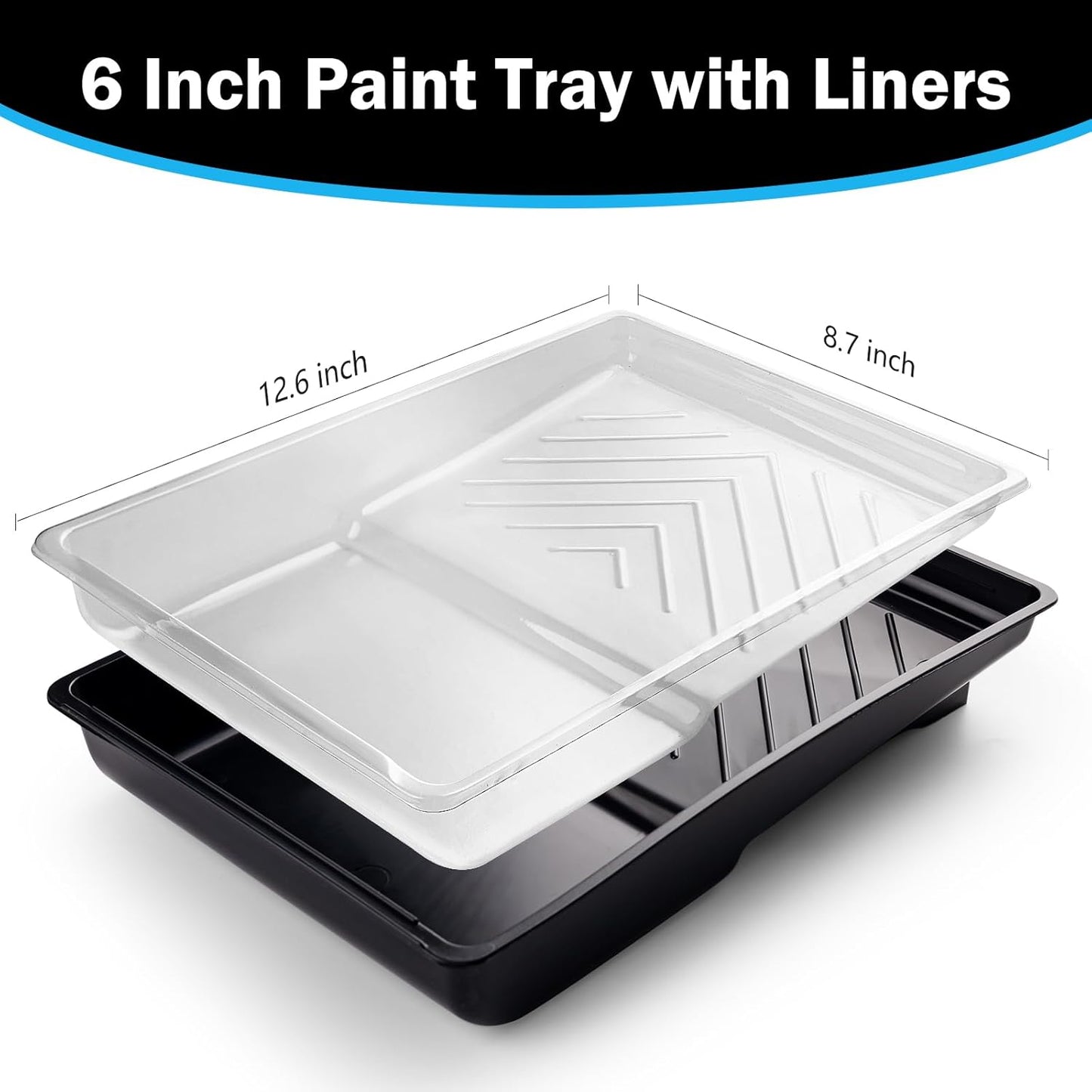 Paint Roller Kit, 9 Pack 6 Inch High Density Foam Paint Roller, Paint Tray with Liner, Mini Paint Rollers for Painting Walls, Small Paint Roller Tray Set