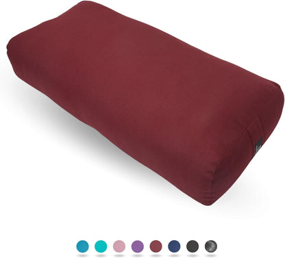 Premium Bolster, Soft & Supportive Meditation Pillow with Carry Handle, Lightweight Cushion for Restorative Yoga & Relaxation (Multi-Color)