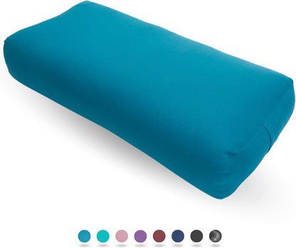 Premium Bolster, Soft & Supportive Meditation Pillow with Carry Handle, Lightweight Cushion for Restorative Yoga & Relaxation (Multi-Color)