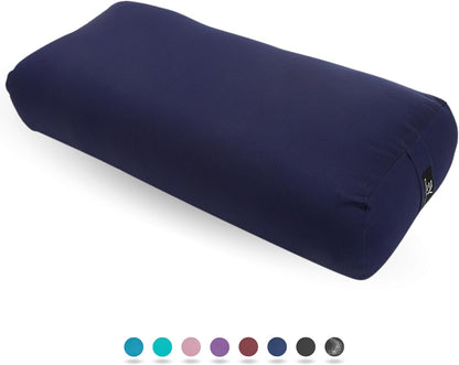 Premium Bolster, Soft & Supportive Meditation Pillow with Carry Handle, Lightweight Cushion for Restorative Yoga & Relaxation (Multi-Color)