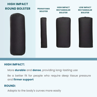 Premium Bolster, Soft & Supportive Meditation Pillow with Carry Handle, Lightweight Cushion for Restorative Yoga & Relaxation (Multi-Color)
