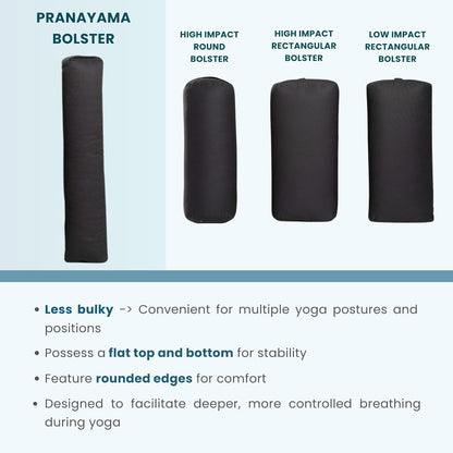 Premium Bolster, Soft & Supportive Meditation Pillow with Carry Handle, Lightweight Cushion for Restorative Yoga & Relaxation (Multi-Color)