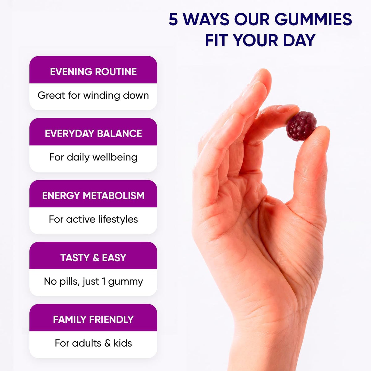Magnesium Glycinate Gummies 400mg, High Absorption Magnesium Supplement for Women, Men and Kids, Muscle Support and Relaxation, Sugar Free, Vegan, 60 Days Supply