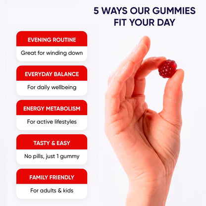 Magnesium Glycinate Gummies 400mg, High Absorption Magnesium Supplement for Women, Men and Kids, Muscle Support and Relaxation, Sugar Free, Vegan, 60 Days Supply