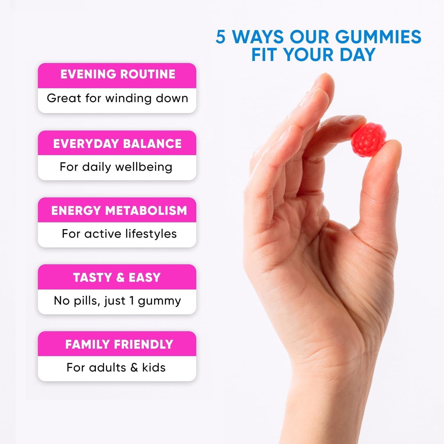 Magnesium Glycinate Gummies 400mg, High Absorption Magnesium Supplement for Women, Men and Kids, Muscle Support and Relaxation, Sugar Free, Vegan, 60 Days Supply