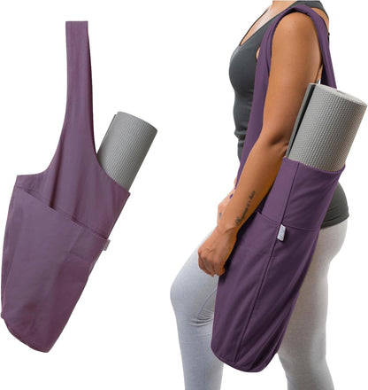 Yoga Mat Bag | The ORIGINAL YogiiiTote | Yoga Mat Carrier Tote Sling w/Large Side Pocket & Zipper Pocket | Fits Most Size Mats