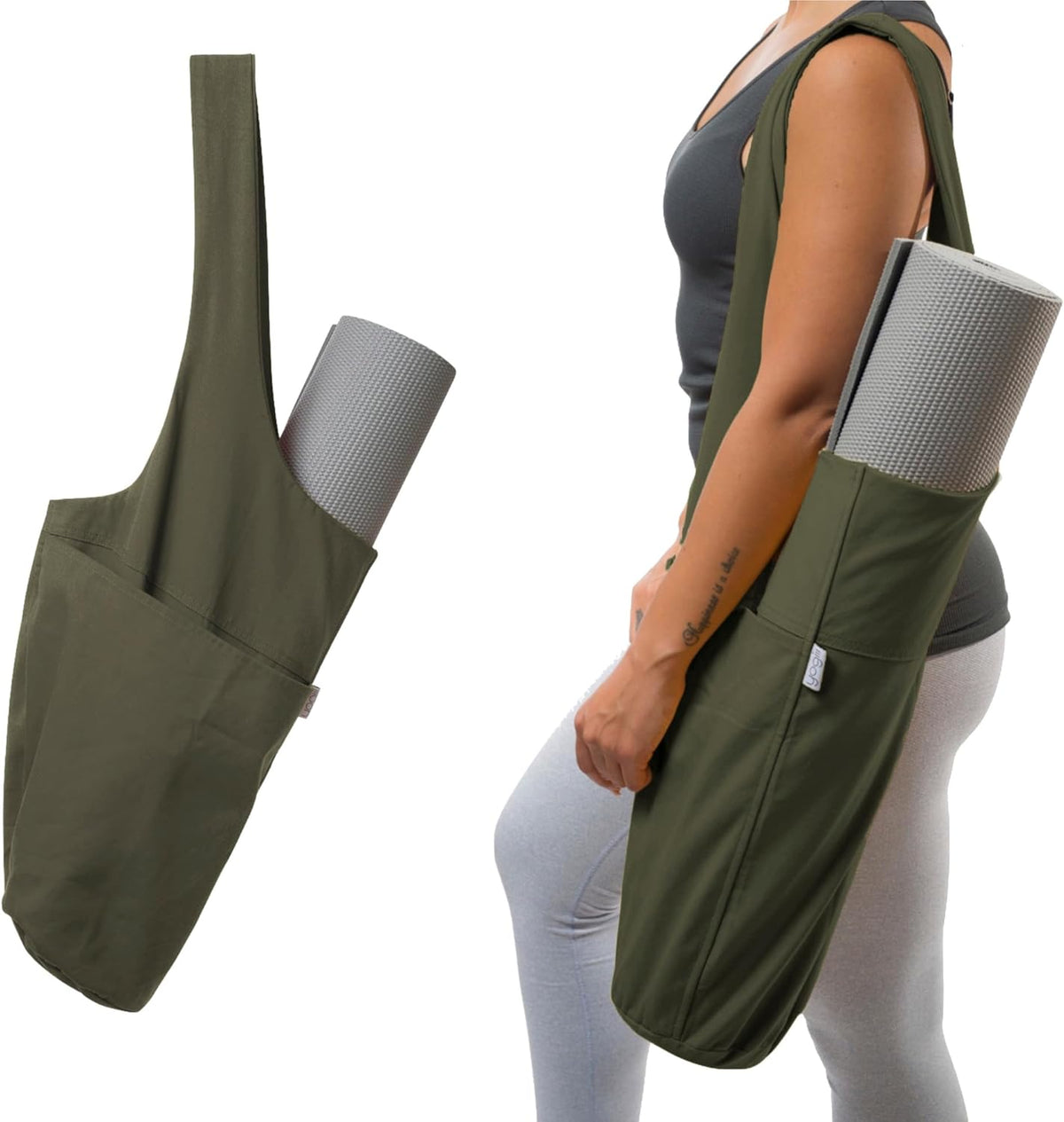 Yoga Mat Bag | The ORIGINAL YogiiiTote | Yoga Mat Carrier Tote Sling w/Large Side Pocket & Zipper Pocket | Fits Most Size Mats