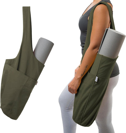 Yoga Mat Bag | The ORIGINAL YogiiiTote | Yoga Mat Carrier Tote Sling w/Large Side Pocket & Zipper Pocket | Fits Most Size Mats