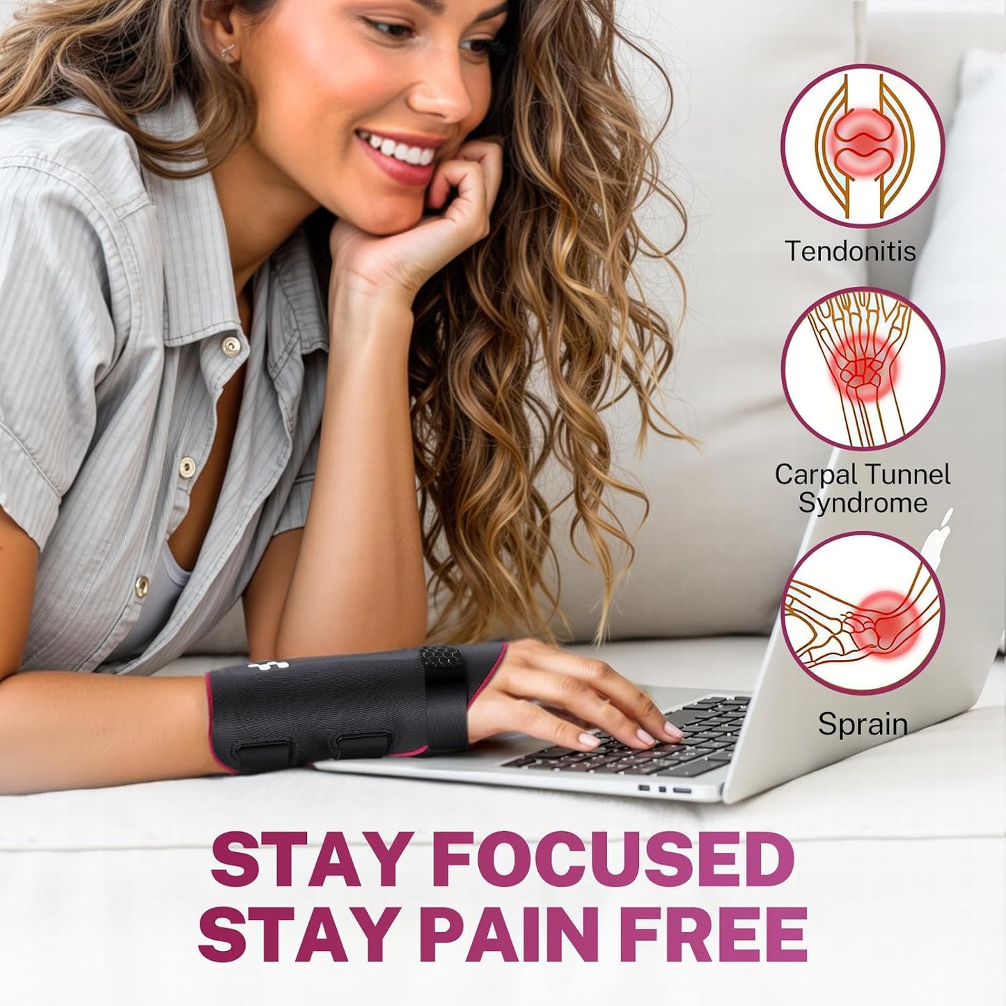 Ultra Thin Carpal Tunnel Wrist Brace - Breathable Yoga Fabric with S-Splints for Pain Relief, Tendonitis, Typing & Sleeping, Injury Recovery (Right Hand, S)