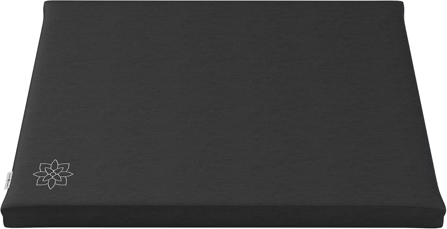 Zabuton Meditation Mat - Cotton Filled Yoga and Meditation Pad - Zabuton Meditation Cushion for Kneeling and Sitting Support - Large Rectangular Sitting Floor Pillow for Bench or Zafu