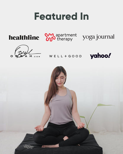 Zabuton Meditation Mat - Cotton Filled Yoga and Meditation Pad - Zabuton Meditation Cushion for Kneeling and Sitting Support - Large Rectangular Sitting Floor Pillow for Bench or Zafu