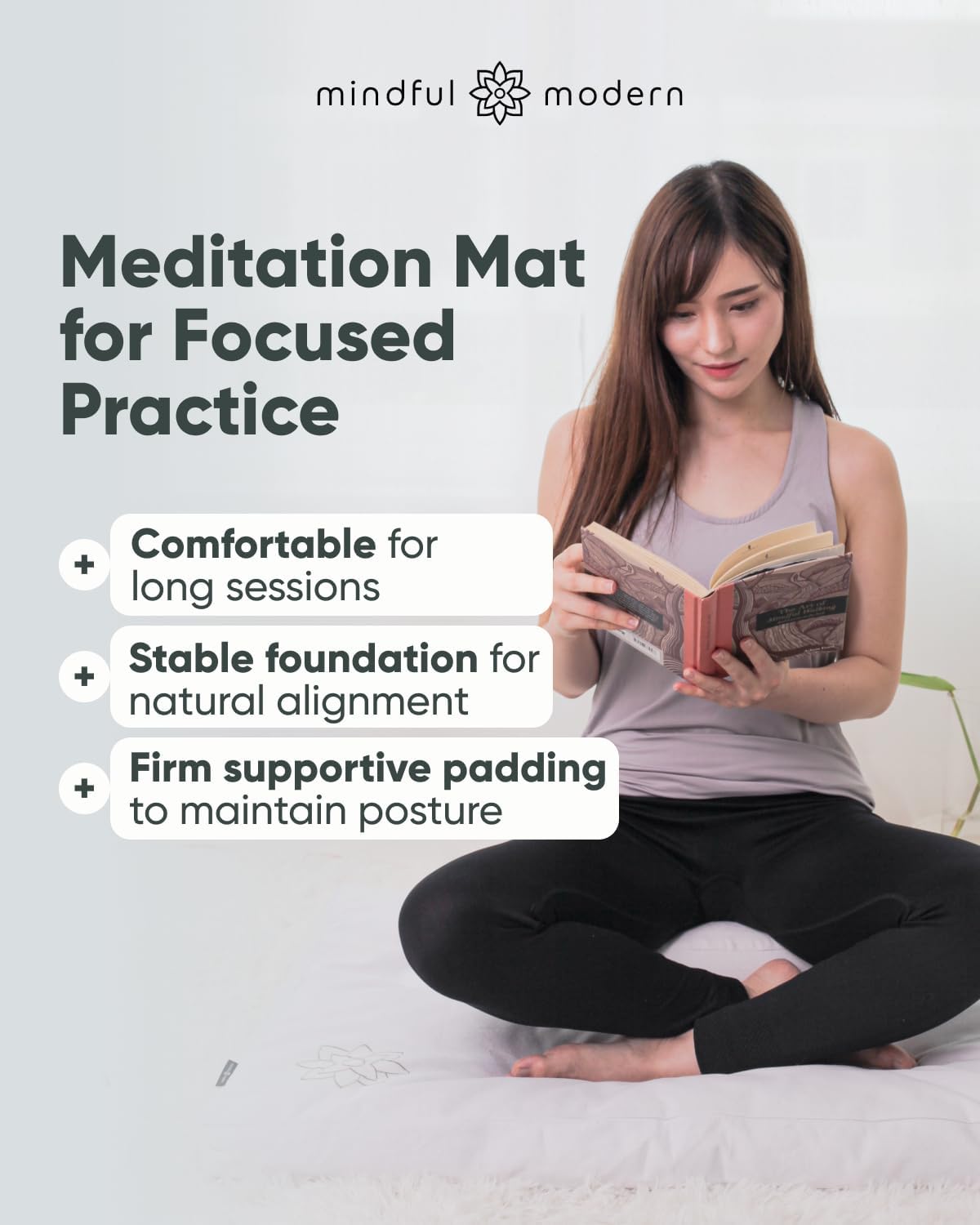 Zabuton Meditation Mat - Cotton Filled Yoga and Meditation Pad - Zabuton Meditation Cushion for Kneeling and Sitting Support - Large Rectangular Sitting Floor Pillow for Bench or Zafu