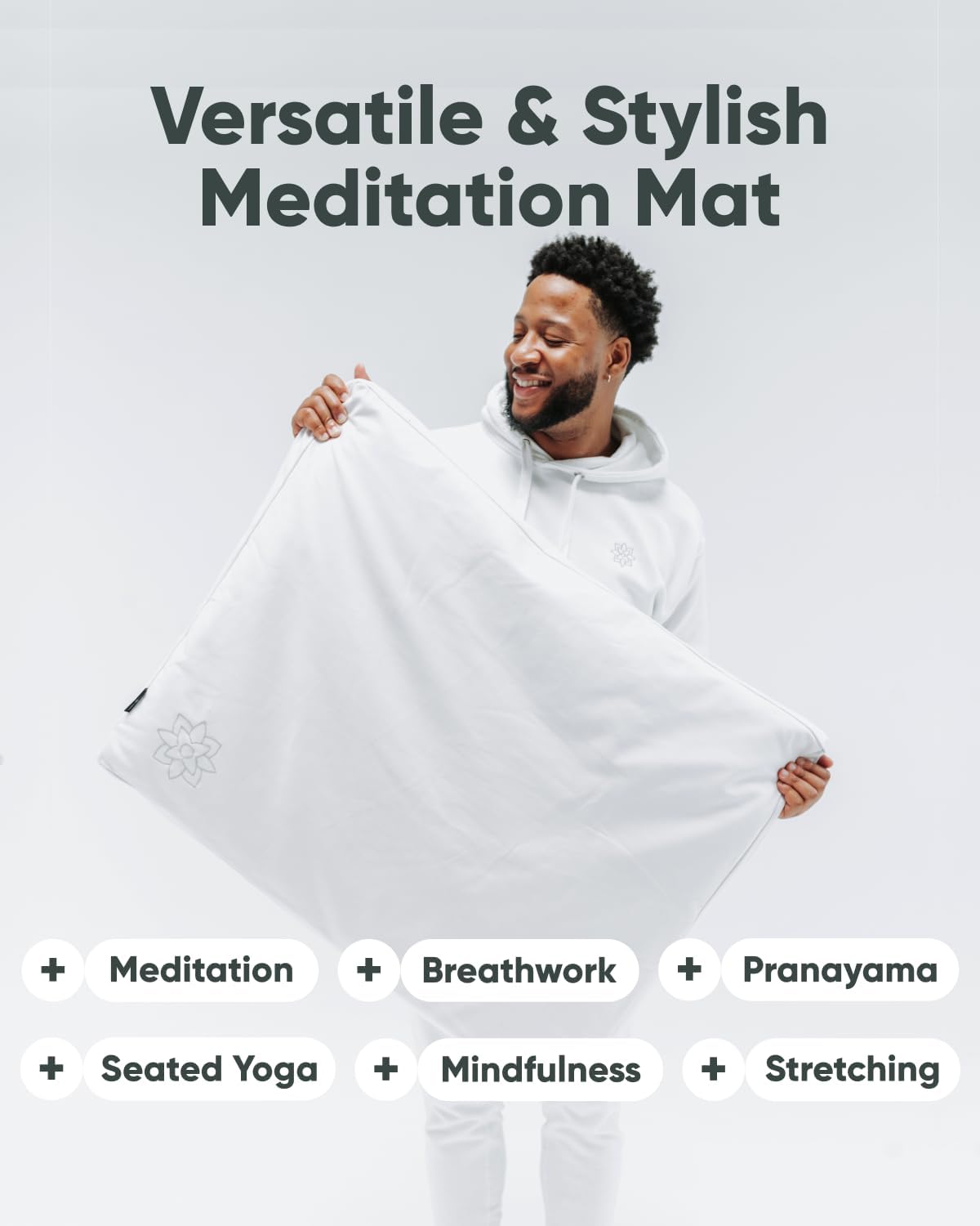 Zabuton Meditation Mat - Cotton Filled Yoga and Meditation Pad - Zabuton Meditation Cushion for Kneeling and Sitting Support - Large Rectangular Sitting Floor Pillow for Bench or Zafu