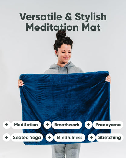 Zabuton Meditation Mat - Cotton Filled Yoga and Meditation Pad - Zabuton Meditation Cushion for Kneeling and Sitting Support - Large Rectangular Sitting Floor Pillow for Bench or Zafu