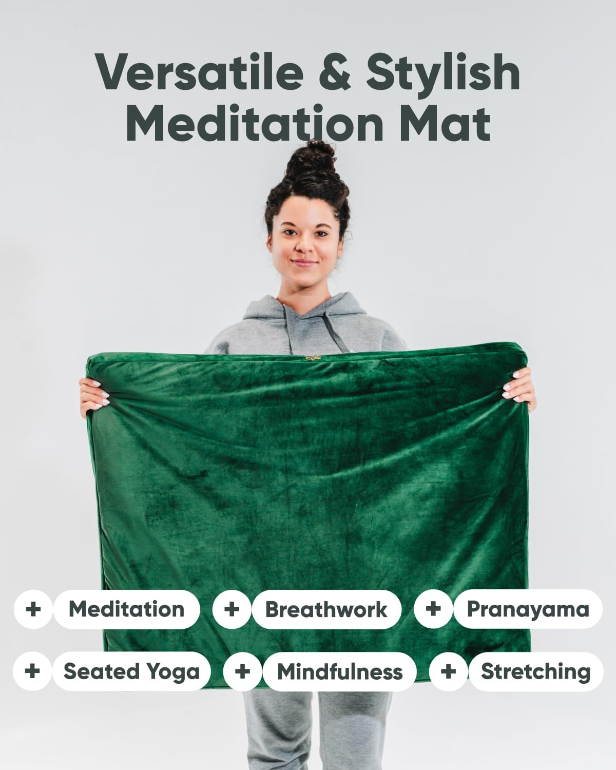 Zabuton Meditation Mat - Cotton Filled Yoga and Meditation Pad - Zabuton Meditation Cushion for Kneeling and Sitting Support - Large Rectangular Sitting Floor Pillow for Bench or Zafu