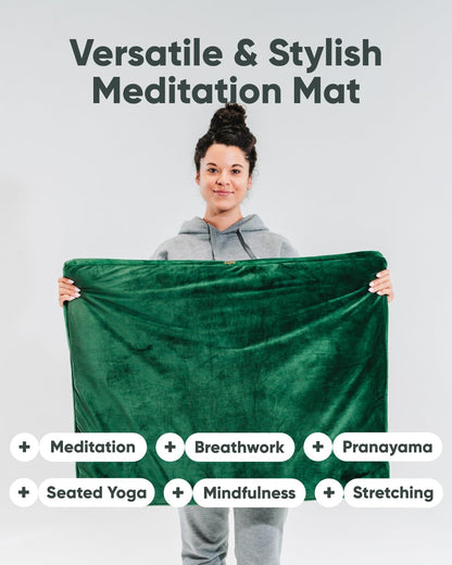 Zabuton Meditation Mat - Cotton Filled Yoga and Meditation Pad - Zabuton Meditation Cushion for Kneeling and Sitting Support - Large Rectangular Sitting Floor Pillow for Bench or Zafu