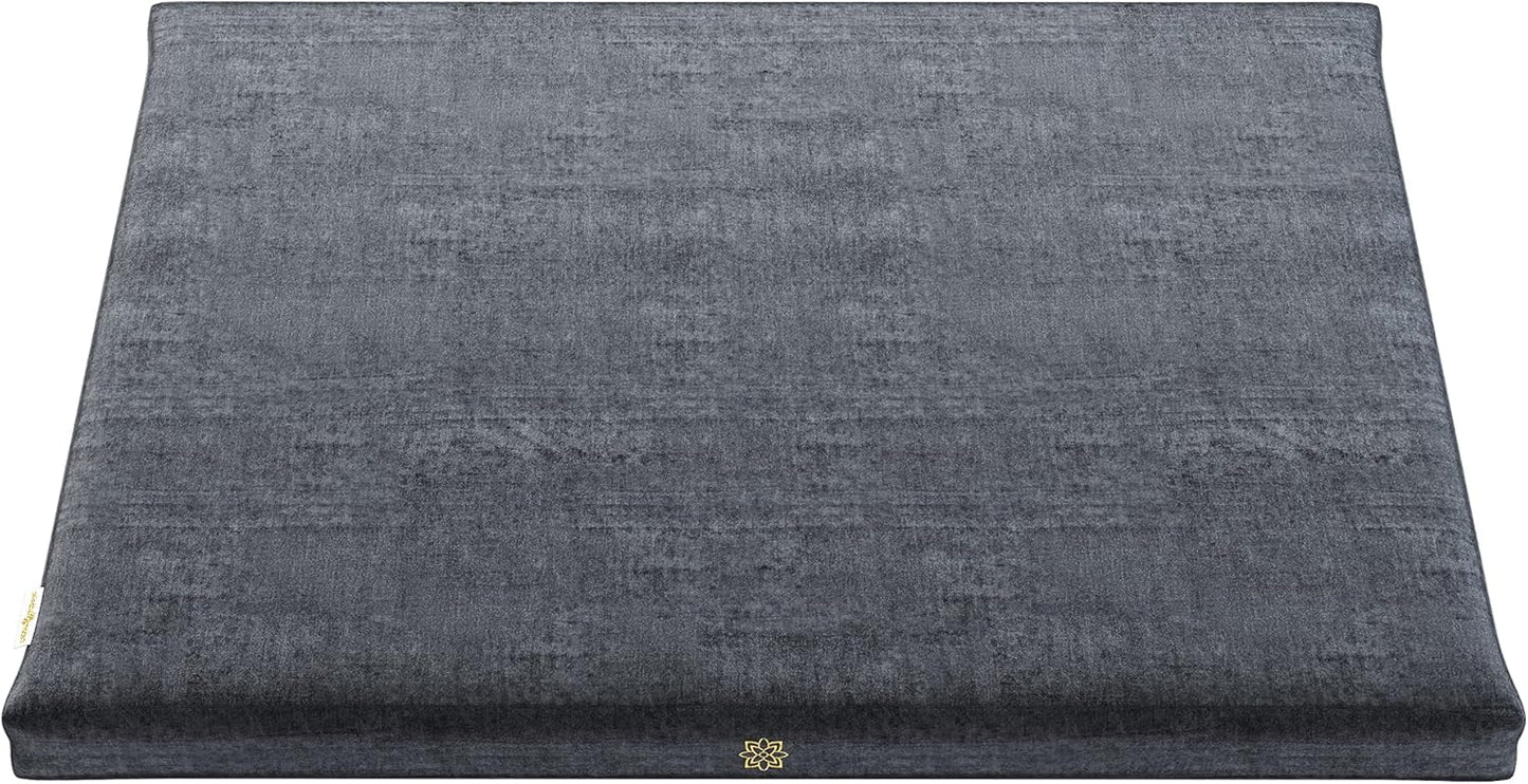 Zabuton Meditation Mat - Cotton Filled Yoga and Meditation Pad - Zabuton Meditation Cushion for Kneeling and Sitting Support - Large Rectangular Sitting Floor Pillow for Bench or Zafu