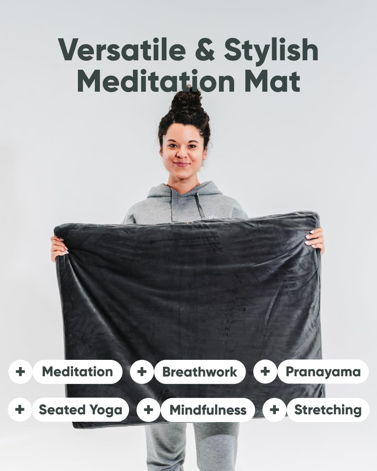 Zabuton Meditation Mat - Cotton Filled Yoga and Meditation Pad - Zabuton Meditation Cushion for Kneeling and Sitting Support - Large Rectangular Sitting Floor Pillow for Bench or Zafu