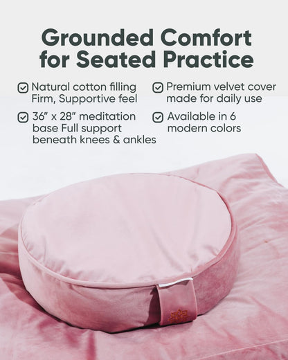 Zabuton Meditation Mat - Cotton Filled Yoga and Meditation Pad - Zabuton Meditation Cushion for Kneeling and Sitting Support - Large Rectangular Sitting Floor Pillow for Bench or Zafu
