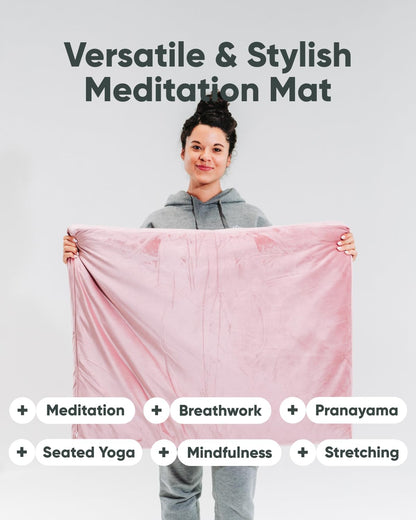 Zabuton Meditation Mat - Cotton Filled Yoga and Meditation Pad - Zabuton Meditation Cushion for Kneeling and Sitting Support - Large Rectangular Sitting Floor Pillow for Bench or Zafu