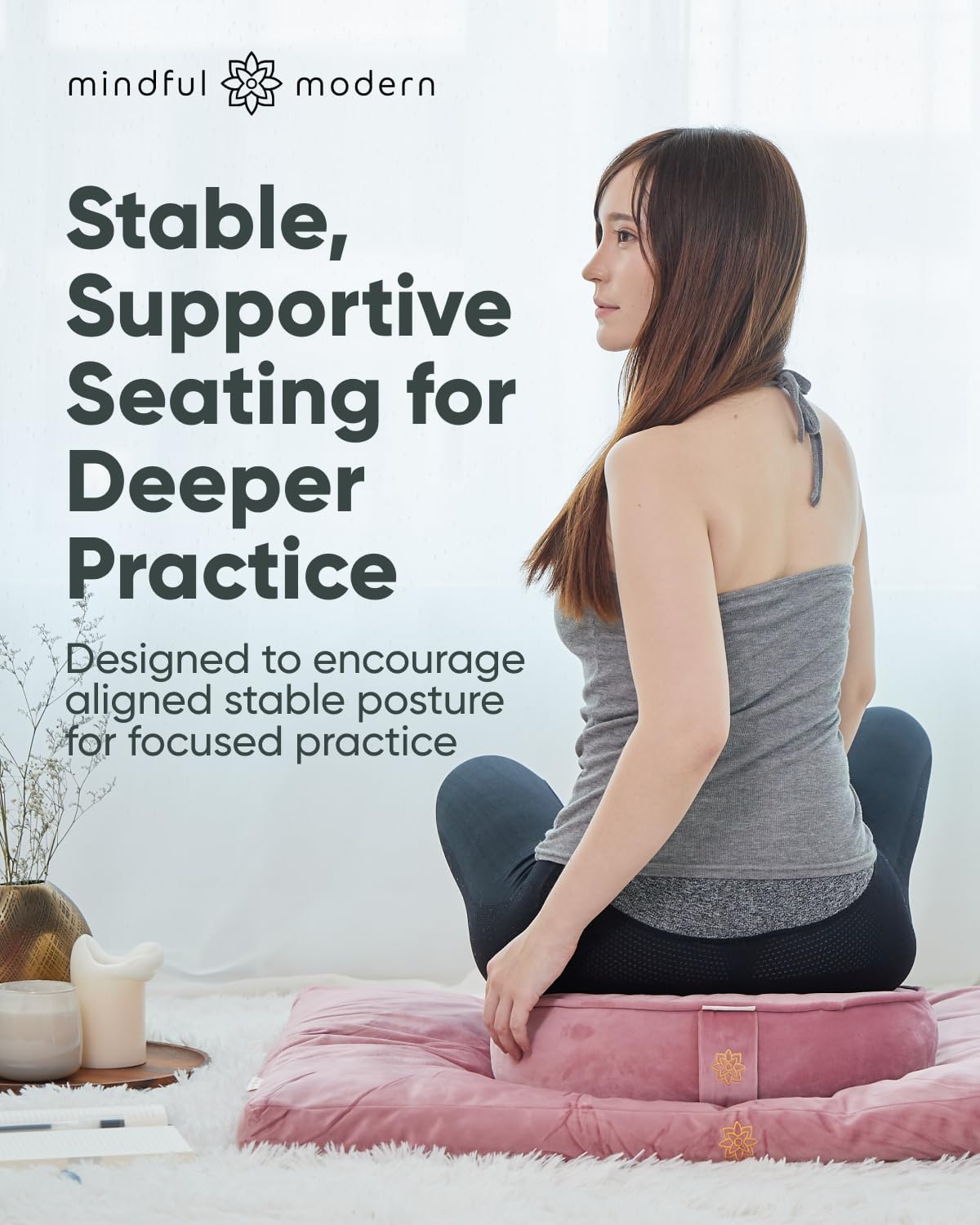 Zabuton Meditation Mat - Cotton Filled Yoga and Meditation Pad - Zabuton Meditation Cushion for Kneeling and Sitting Support - Large Rectangular Sitting Floor Pillow for Bench or Zafu