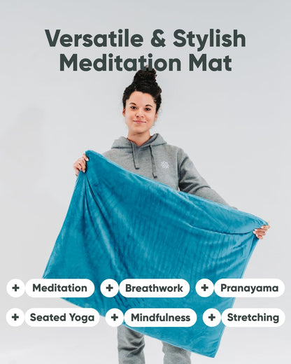 Zabuton Meditation Mat - Cotton Filled Yoga and Meditation Pad - Zabuton Meditation Cushion for Kneeling and Sitting Support - Large Rectangular Sitting Floor Pillow for Bench or Zafu