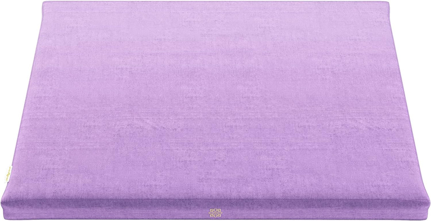Zabuton Meditation Mat - Cotton Filled Yoga and Meditation Pad - Zabuton Meditation Cushion for Kneeling and Sitting Support - Large Rectangular Sitting Floor Pillow for Bench or Zafu