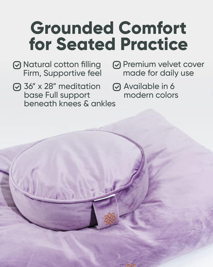 Zabuton Meditation Mat - Cotton Filled Yoga and Meditation Pad - Zabuton Meditation Cushion for Kneeling and Sitting Support - Large Rectangular Sitting Floor Pillow for Bench or Zafu