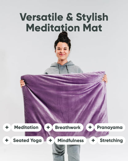 Zabuton Meditation Mat - Cotton Filled Yoga and Meditation Pad - Zabuton Meditation Cushion for Kneeling and Sitting Support - Large Rectangular Sitting Floor Pillow for Bench or Zafu