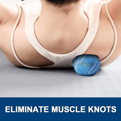 Lacrosse Ball Massage Ball for Myofascial & Trigger Point Release, Muscle Knots, Yoga Therapy – Improves Joint Mobility & Relieves Pain – Back, Neck, Chest, HIPS, Legs – 2.5-Inch Solid Blue Rubber