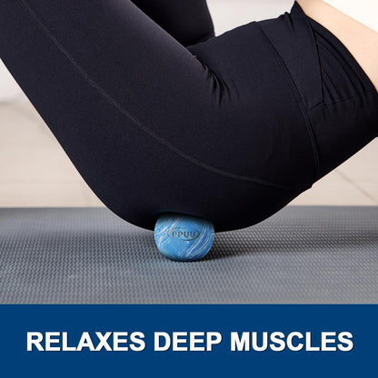 Lacrosse Ball Massage Ball for Myofascial & Trigger Point Release, Muscle Knots, Yoga Therapy – Improves Joint Mobility & Relieves Pain – Back, Neck, Chest, HIPS, Legs – 2.5-Inch Solid Blue Rubber