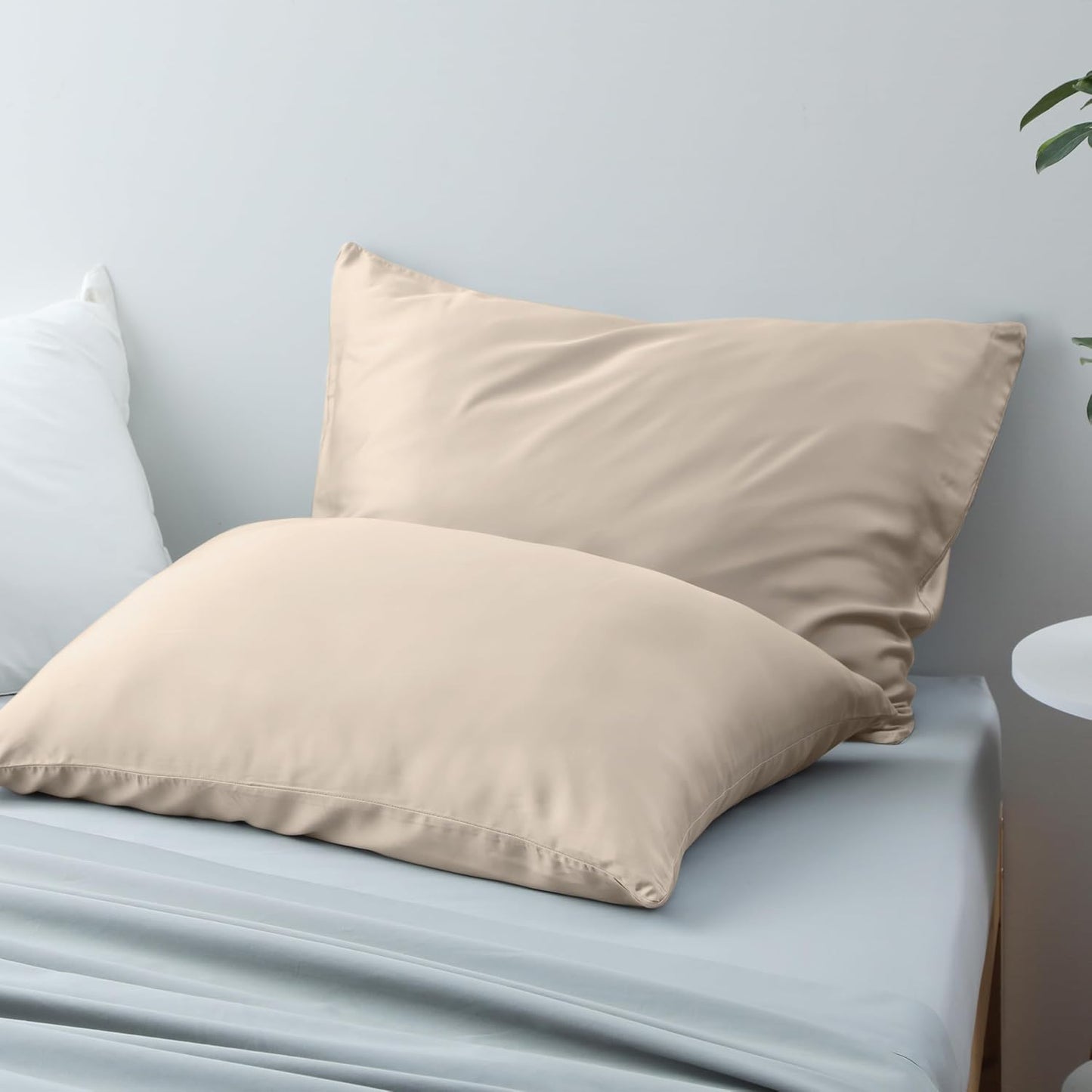 King Size Bamboo Viscose Zippered Pillowcases, 2 Pack, Navy Blue