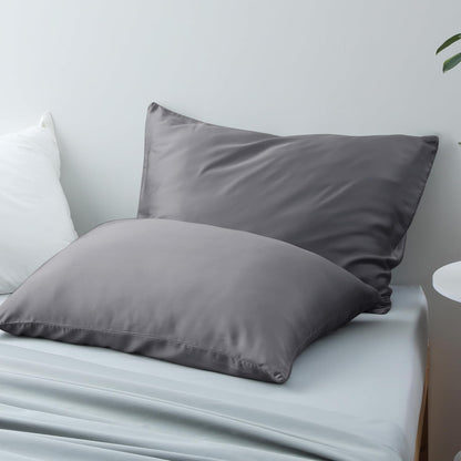 King Size Bamboo Viscose Zippered Pillowcases, 2 Pack, Navy Blue
