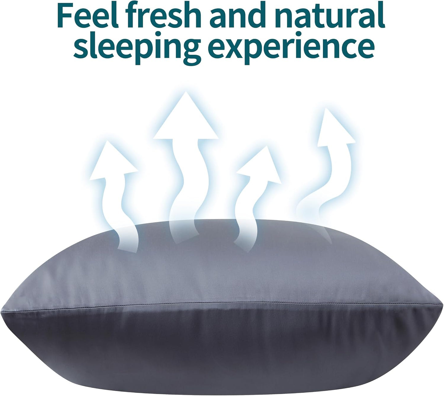 King Size Bamboo Viscose Zippered Pillowcases, 2 Pack, Navy Blue