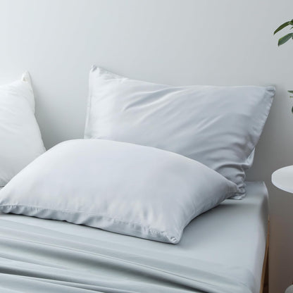King Size Bamboo Viscose Zippered Pillowcases, 2 Pack, Navy Blue