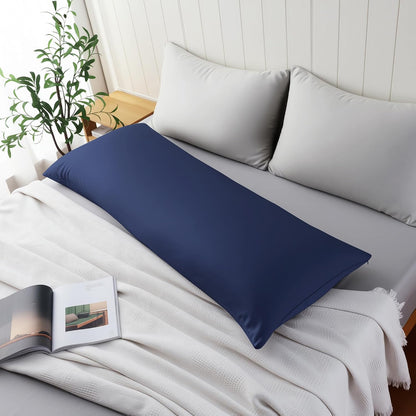 King Size Bamboo Viscose Zippered Pillowcases, 2 Pack, Navy Blue