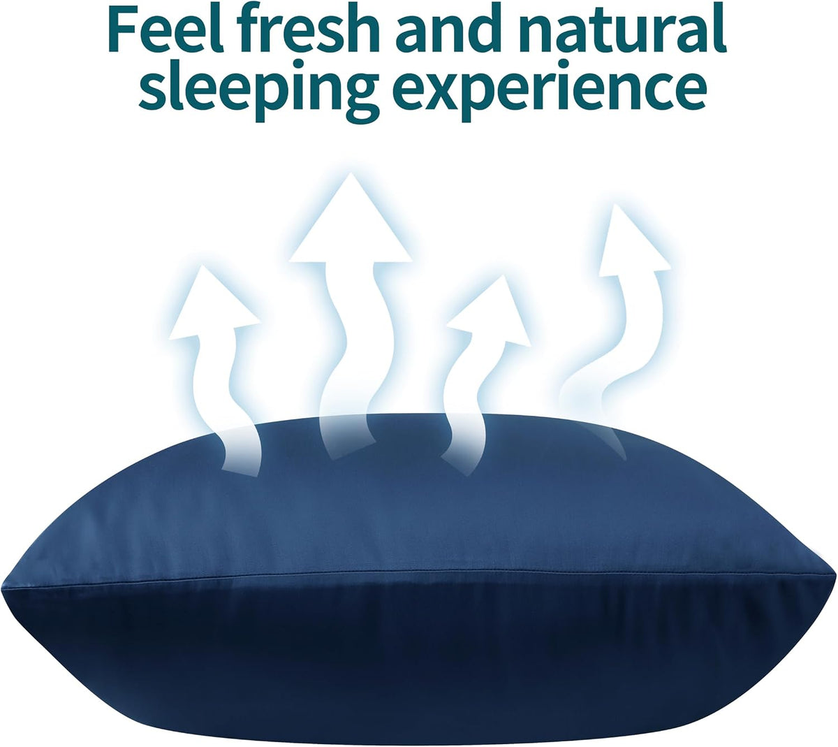 King Size Bamboo Viscose Zippered Pillowcases, 2 Pack, Navy Blue