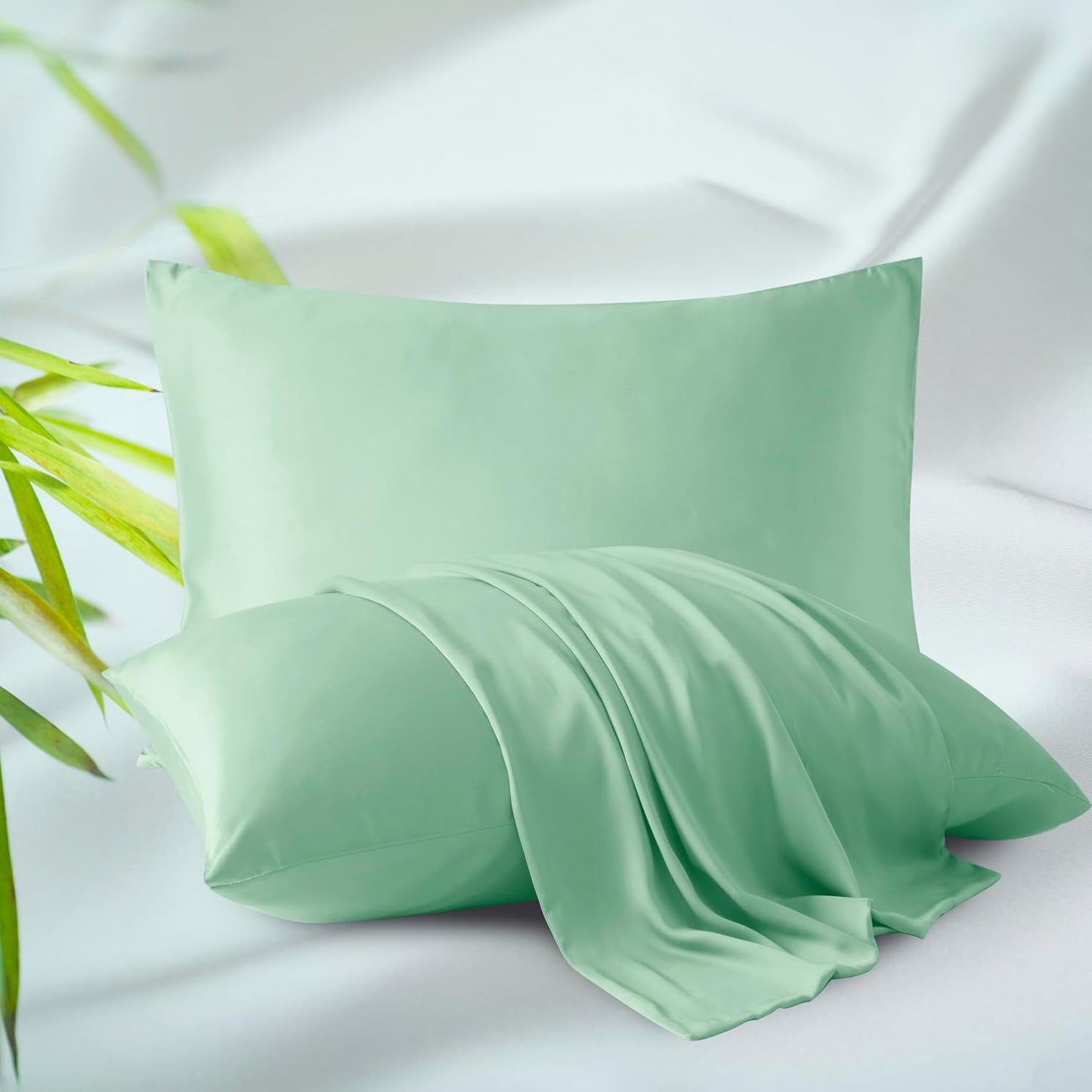 King Size Bamboo Viscose Zippered Pillowcases, 2 Pack, Navy Blue