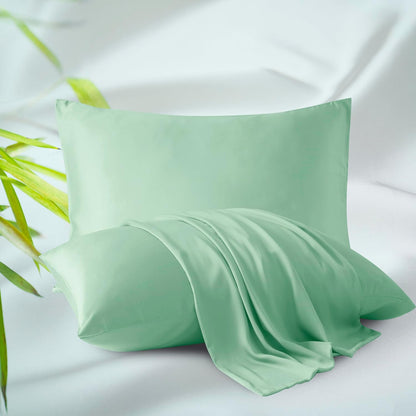 King Size Bamboo Viscose Zippered Pillowcases, 2 Pack, Navy Blue