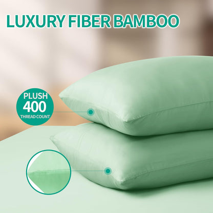 King Size Bamboo Viscose Zippered Pillowcases, 2 Pack, Navy Blue