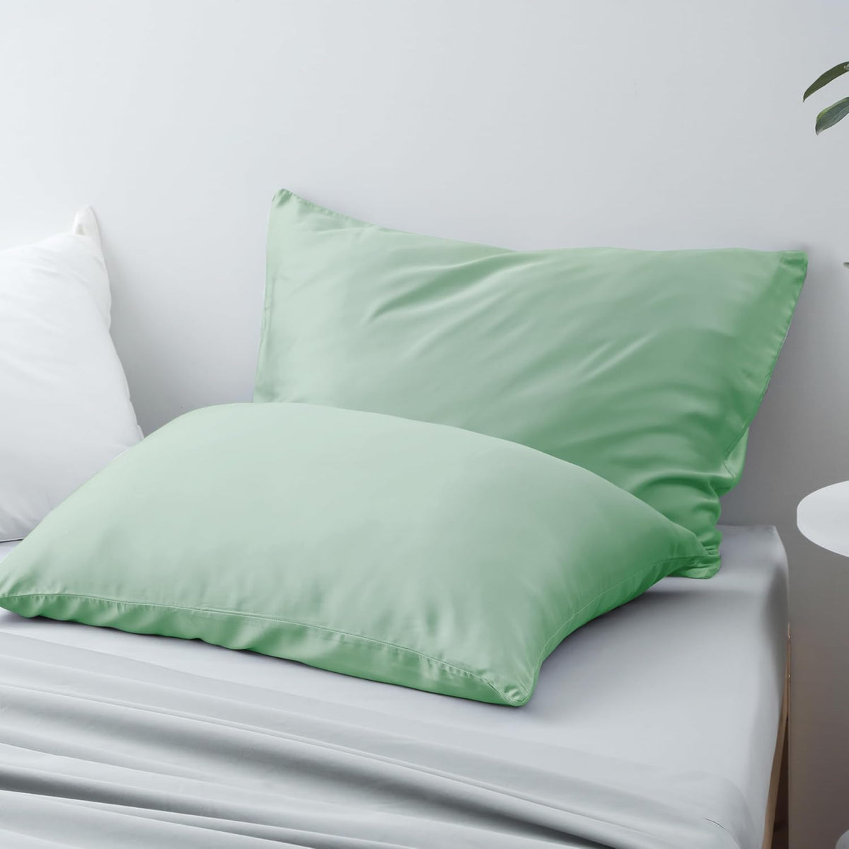 King Size Bamboo Viscose Zippered Pillowcases, 2 Pack, Navy Blue