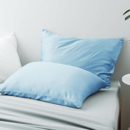 King Size Bamboo Viscose Zippered Pillowcases, 2 Pack, Navy Blue