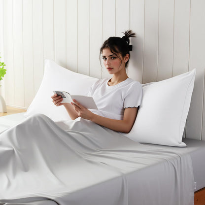 King Size Bamboo Viscose Zippered Pillowcases, 2 Pack, Navy Blue