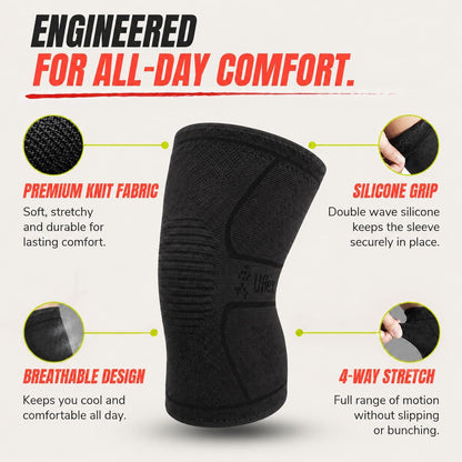 Knee Brace for Men and Women Knee Compression Sleeve Knee Support Wraps for Arthritis Joint Pain Relief, Workout, Swelling, Sports, Circulation, Running, Recovery for ACL & Meniscus Tear