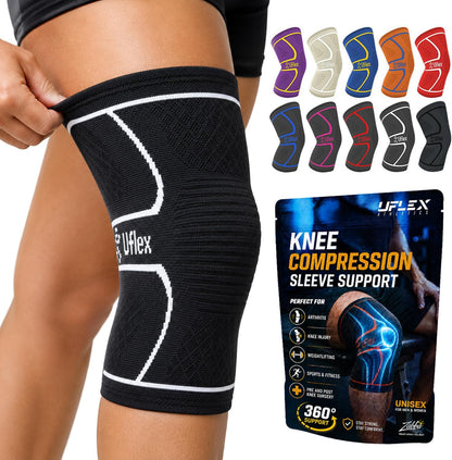 Knee Brace for Men and Women Knee Compression Sleeve Knee Support Wraps for Arthritis Joint Pain Relief, Workout, Swelling, Sports, Circulation, Running, Recovery for ACL & Meniscus Tear
