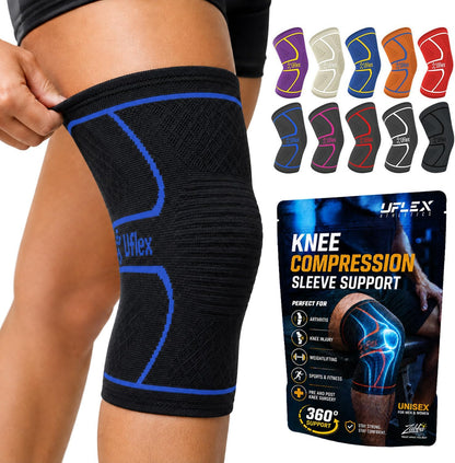 Knee Brace for Men and Women Knee Compression Sleeve Knee Support Wraps for Arthritis Joint Pain Relief, Workout, Swelling, Sports, Circulation, Running, Recovery for ACL & Meniscus Tear