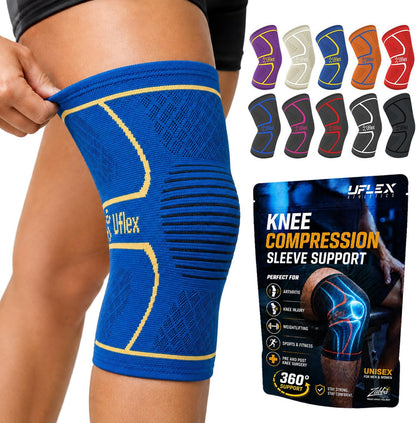Knee Brace for Men and Women Knee Compression Sleeve Knee Support Wraps for Arthritis Joint Pain Relief, Workout, Swelling, Sports, Circulation, Running, Recovery for ACL & Meniscus Tear