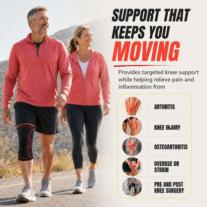 Knee Brace for Men and Women Knee Compression Sleeve Knee Support Wraps for Arthritis Joint Pain Relief, Workout, Swelling, Sports, Circulation, Running, Recovery for ACL & Meniscus Tear