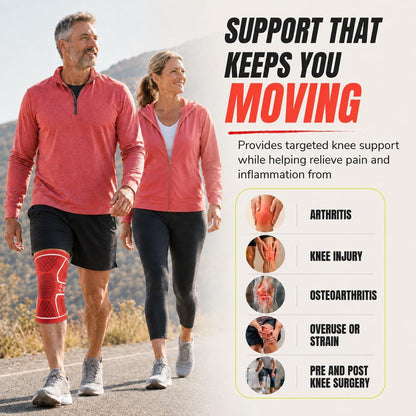 Knee Brace for Men and Women Knee Compression Sleeve Knee Support Wraps for Arthritis Joint Pain Relief, Workout, Swelling, Sports, Circulation, Running, Recovery for ACL & Meniscus Tear